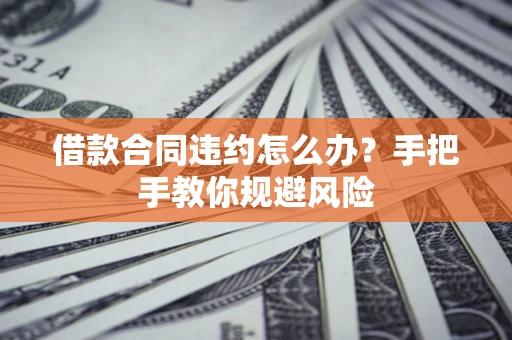 济南借款合同违约怎么办？手把手教你规避风险