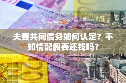济南夫妻共同债务如何认定？不知情配偶要还钱吗？